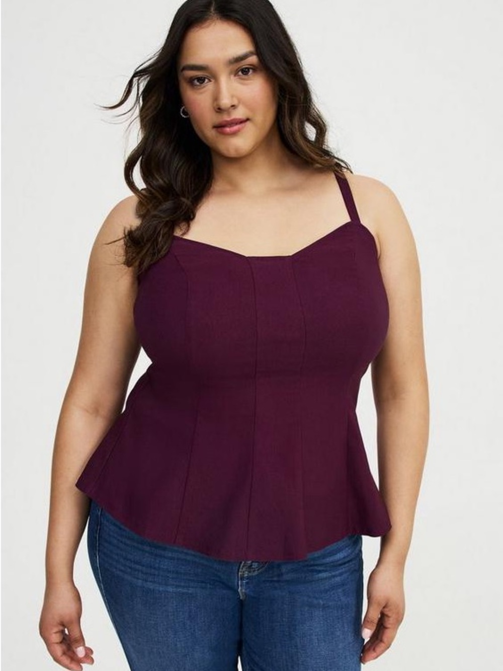 Torrid Seamed Peplum Top in Potent Purple Size 4 NWT